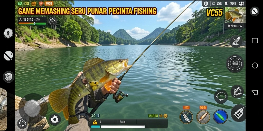 Tangkapan ikan besar dalam gameplay VC55 yang menarik.